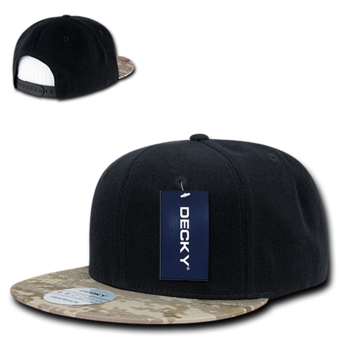 Decky 356 Camouflage Skin Flat Bill Hats High Profile 6 Panel Snapback Caps Wholesale