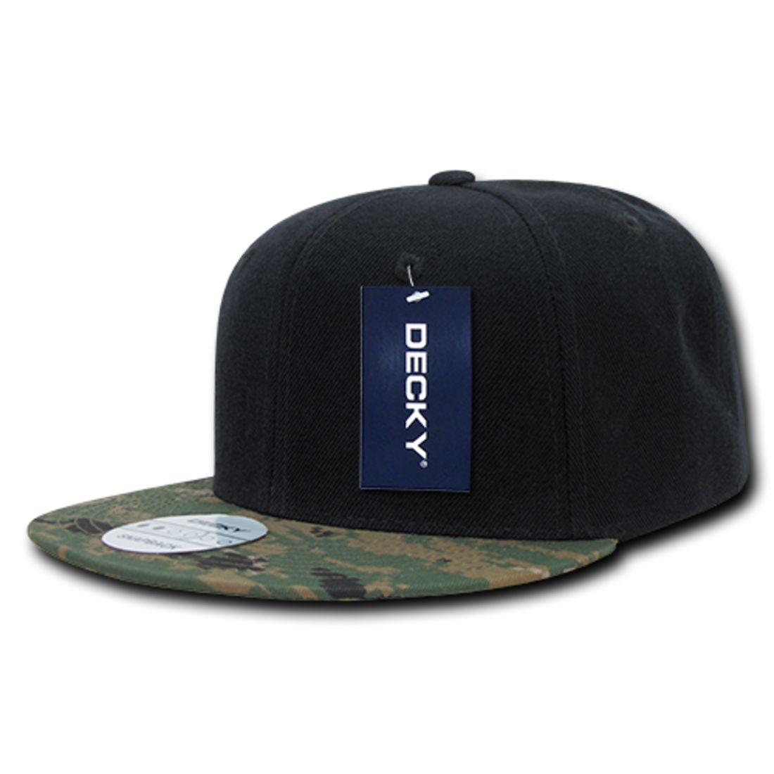 Decky 356 Camouflage Skin Flat Bill Hats High Profile 6 Panel Snapback Caps Wholesale