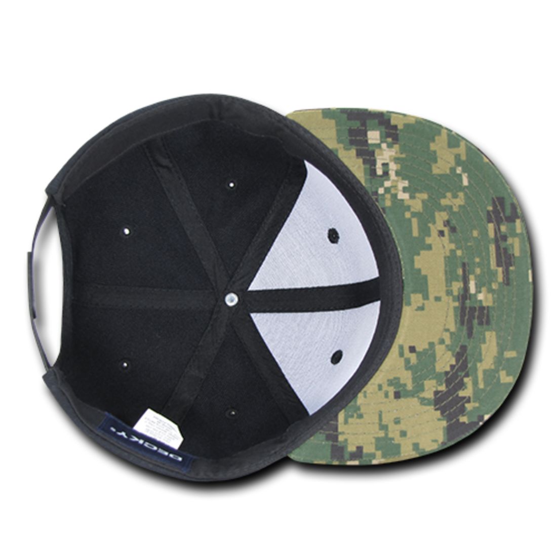 Decky 356 Camouflage Skin Flat Bill Hats High Profile 6 Panel Snapback Caps Wholesale