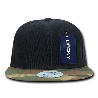 Decky 356 Camouflage Skin Flat Bill Hats High Profile 6 Panel Snapback Caps Wholesale