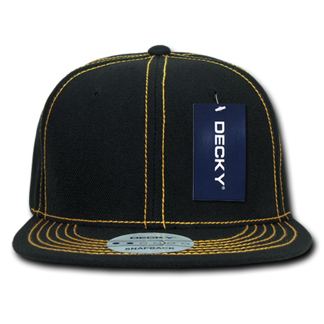 Decky 358 Contrast Stitch Snapback Hats High Profile 6 Panel Flat Bill Baseball Caps Wholesale