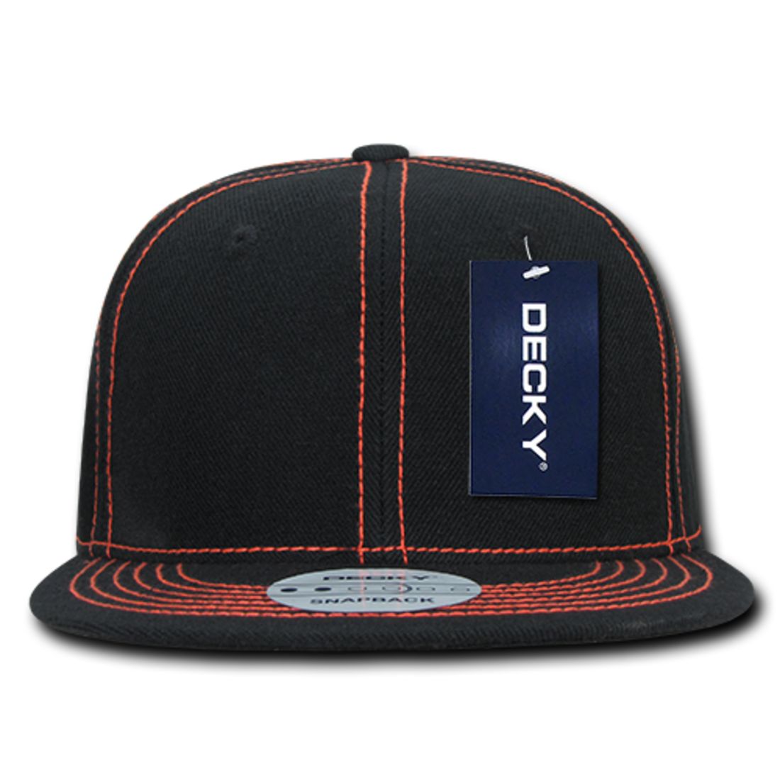 Decky 358 Contrast Stitch Snapback Hats High Profile 6 Panel Flat Bill Baseball Caps Wholesale