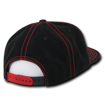 Decky 358 Contrast Stitch Snapback Hats High Profile 6 Panel Flat Bill Baseball Caps Wholesale