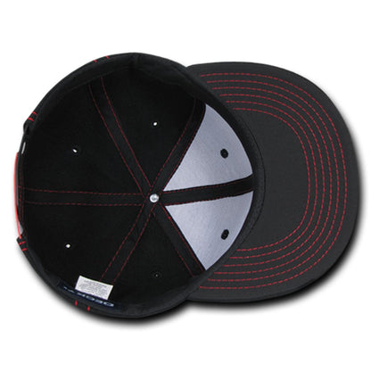 Decky 358 Contrast Stitch Snapback Hats High Profile 6 Panel Flat Bill Baseball Caps Wholesale