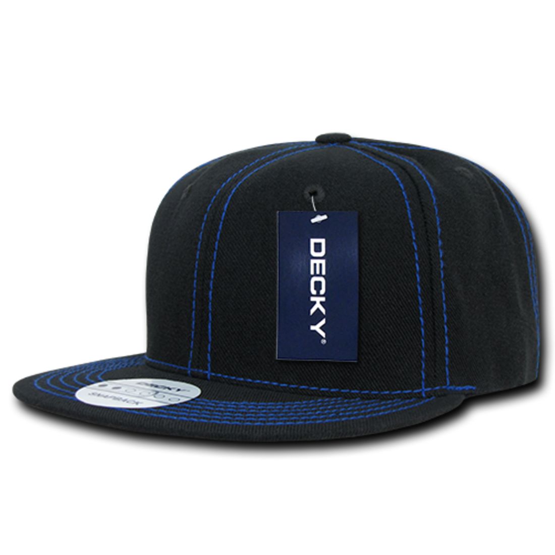 Decky 358 Contrast Stitch Snapback Hats High Profile 6 Panel Flat Bill Baseball Caps Wholesale