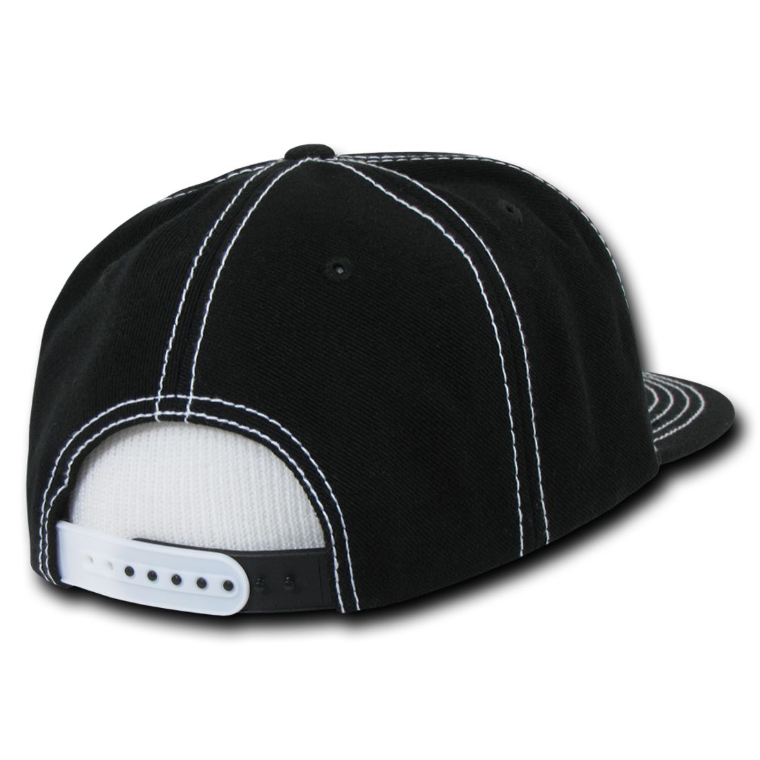 Decky 358 Contrast Stitch Snapback Hats High Profile 6 Panel Flat Bill Baseball Caps Wholesale