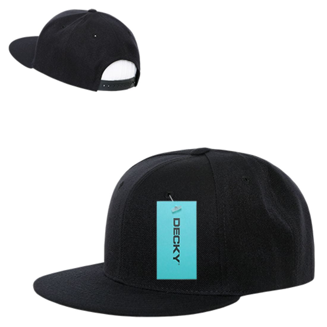 Decky 362 Structured High Profile Snapback Hats 6 Panel Flat Bill Caps Wholesale