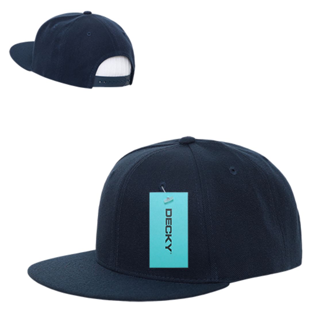 Decky 362 Structured High Profile Snapback Hats 6 Panel Flat Bill Caps Wholesale