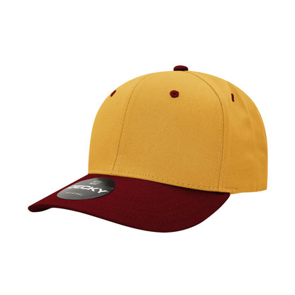 Decky 4001 Pro Twill Cotton Mid Profile Hats 6 Panel Curved Bill Baseball Caps