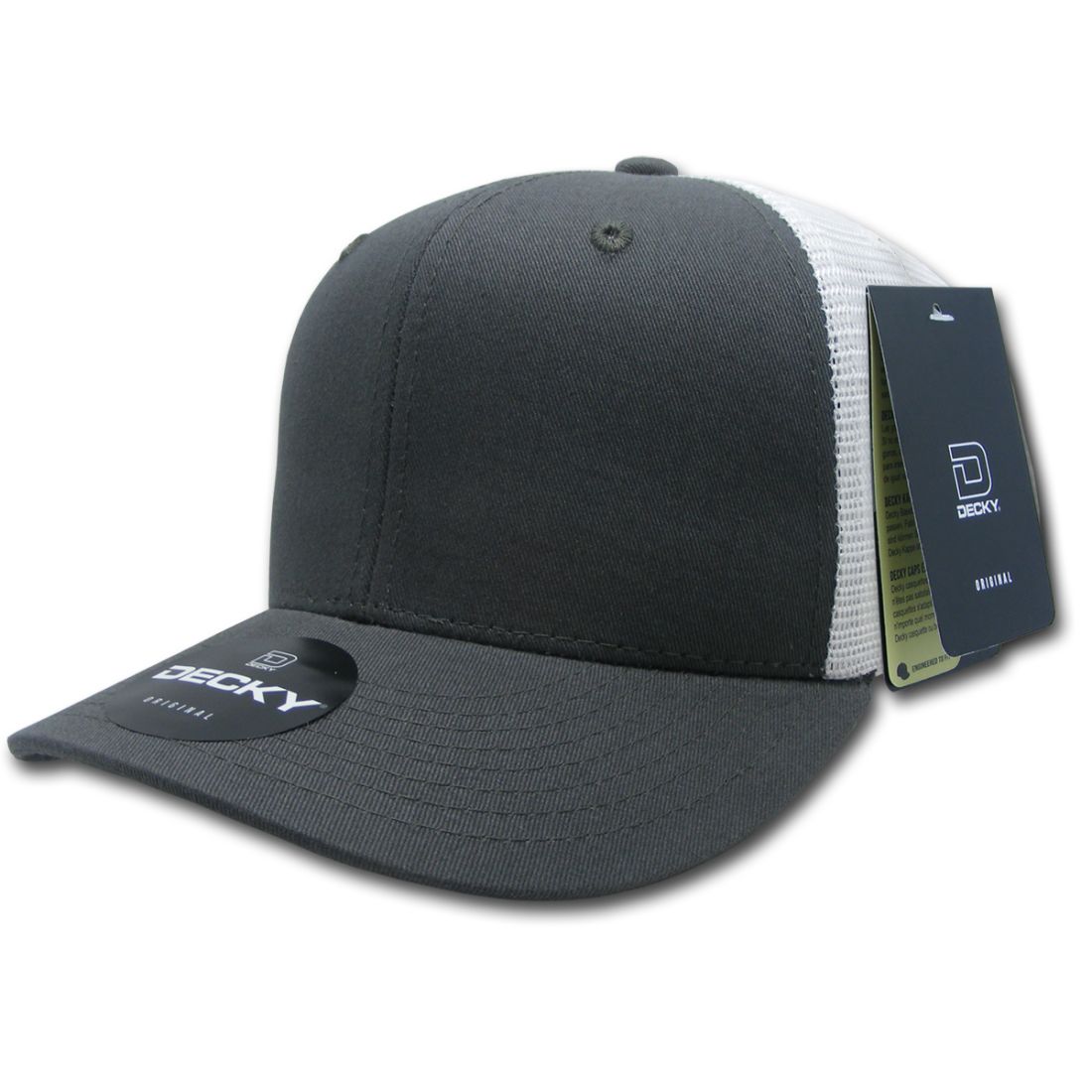 Decky 4006 Mid Profile Structured Trucker Hats 6 Panel Snapback Caps Cotton