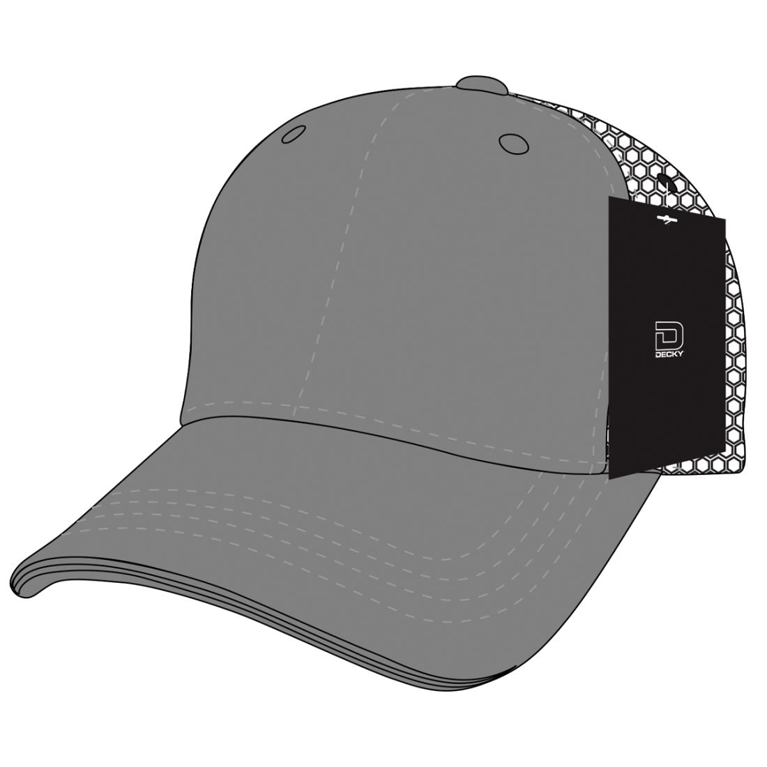 Decky 4006 Mid Profile Structured Trucker Hats 6 Panel Snapback Caps Cotton