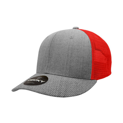 Decky 4006 Mid Profile Structured Trucker Hats 6 Panel Snapback Caps Cotton