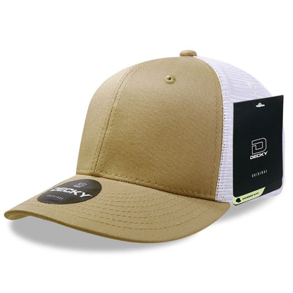 Decky 4006 Mid Profile Structured Trucker Hats 6 Panel Snapback Caps Cotton