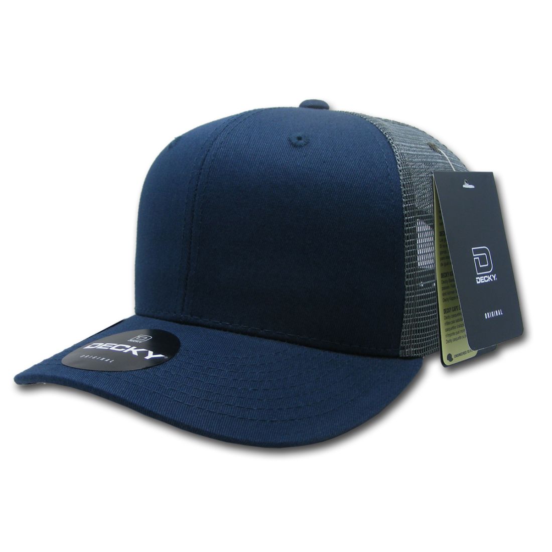 Decky 4006 Mid Profile Structured Trucker Hats 6 Panel Snapback Caps Cotton