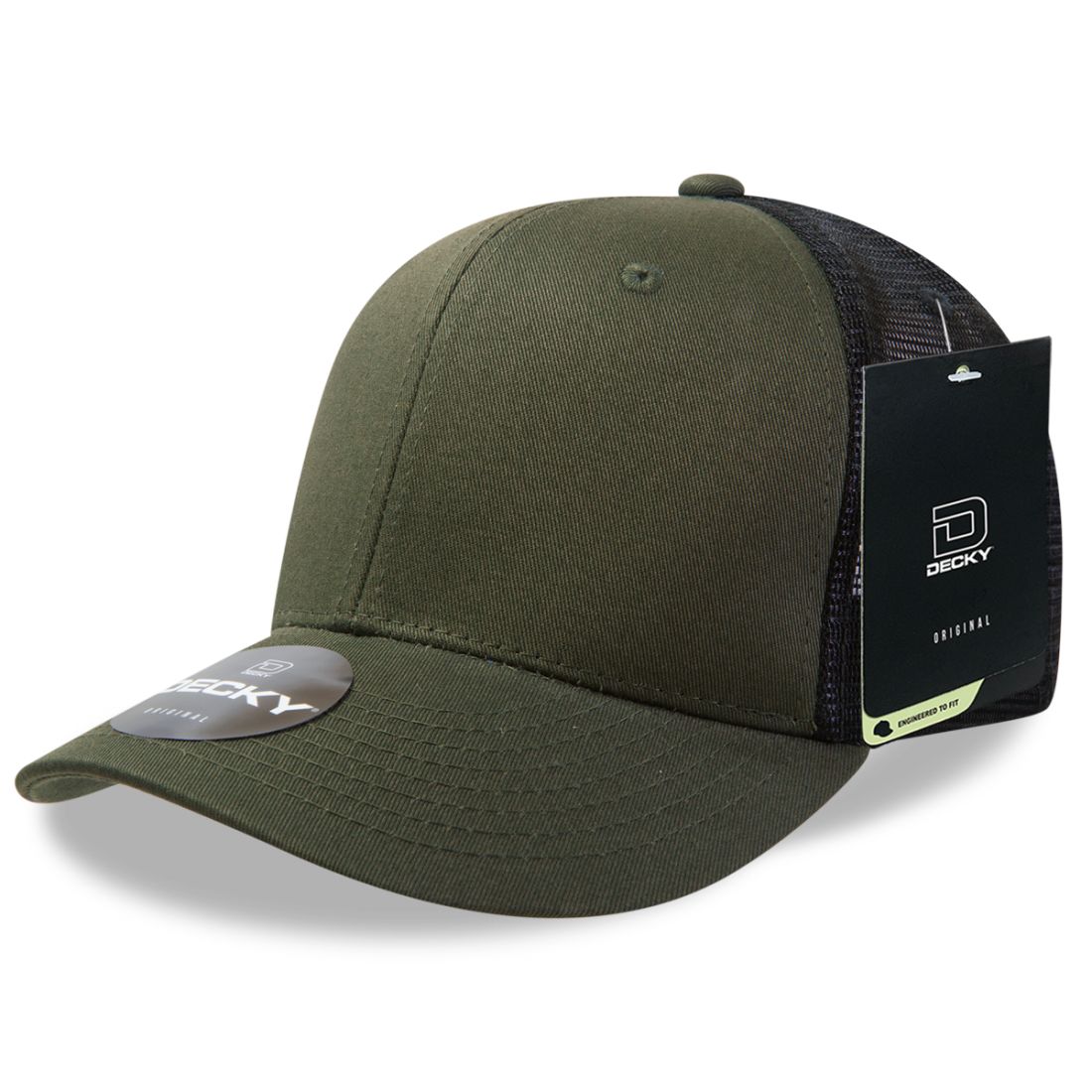 Decky 4006 Mid Profile Structured Trucker Hats 6 Panel Snapback Caps Cotton