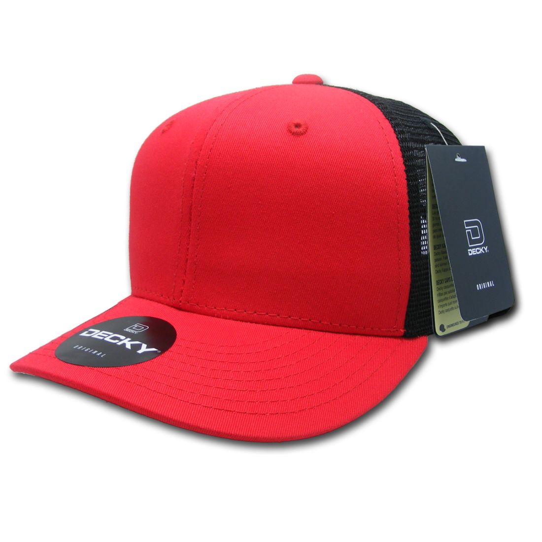 Decky 4006 Mid Profile Structured Trucker Hats 6 Panel Snapback Caps Cotton