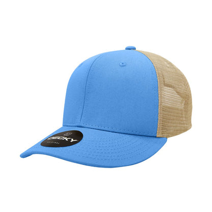 Decky 4006 Mid Profile Structured Trucker Hats 6 Panel Snapback Caps Cotton