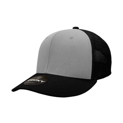 Decky 4006 Mid Profile Structured Trucker Hats 6 Panel Snapback Caps Cotton