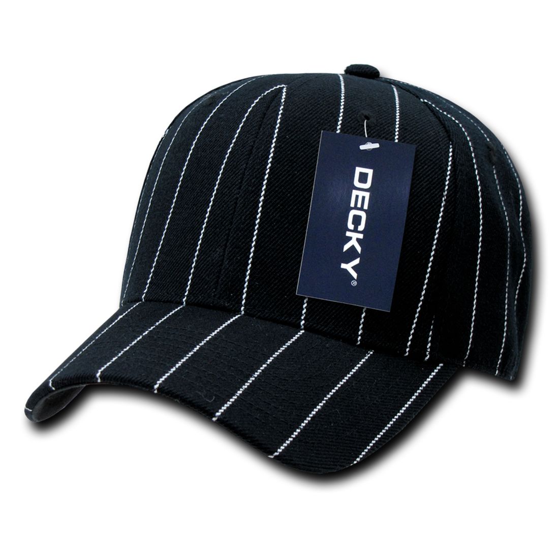 Decky 403 Pin Striped Fitted High Profile Hats 6 Panel Curved Bill Baseball Caps