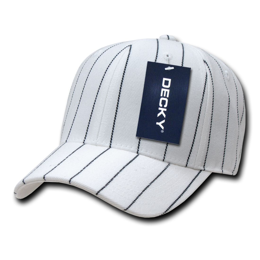 Decky 403 Pin Striped Fitted High Profile Hats 6 Panel Curved Bill Baseball Caps