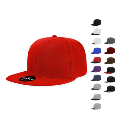 Decky 5121 Womens High Profile Snapback Hats 6 Panel Flat Bill Caps Constructed