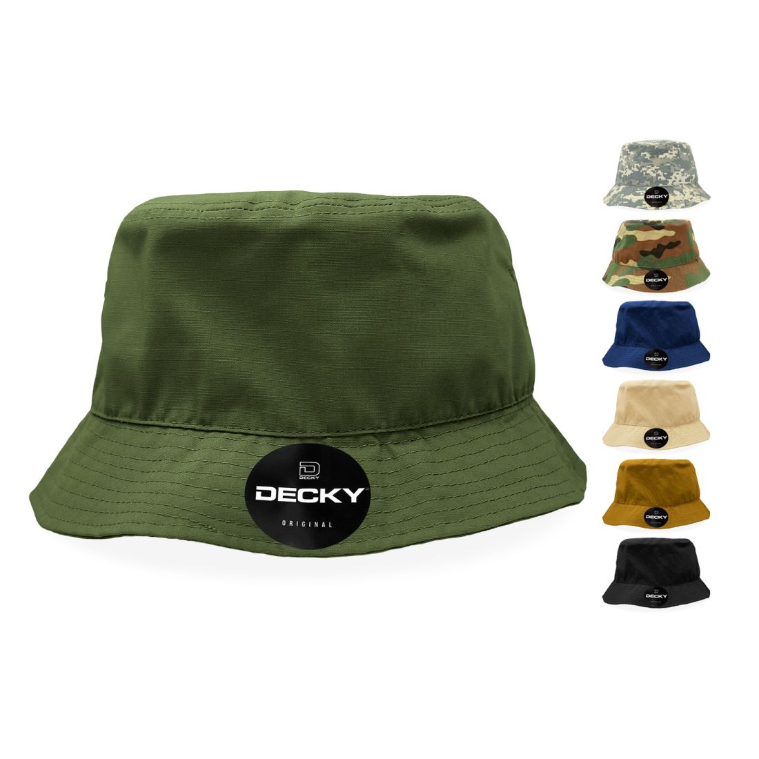 Decky 5301 Ripstop Bucket Hats Army Buckets Caps Unconstructued Cotton