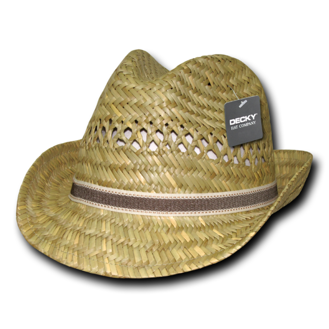 Decky 531 Mat Straw Woven Fedora Hats Panama Caps Two Tone Hatband Wholesale