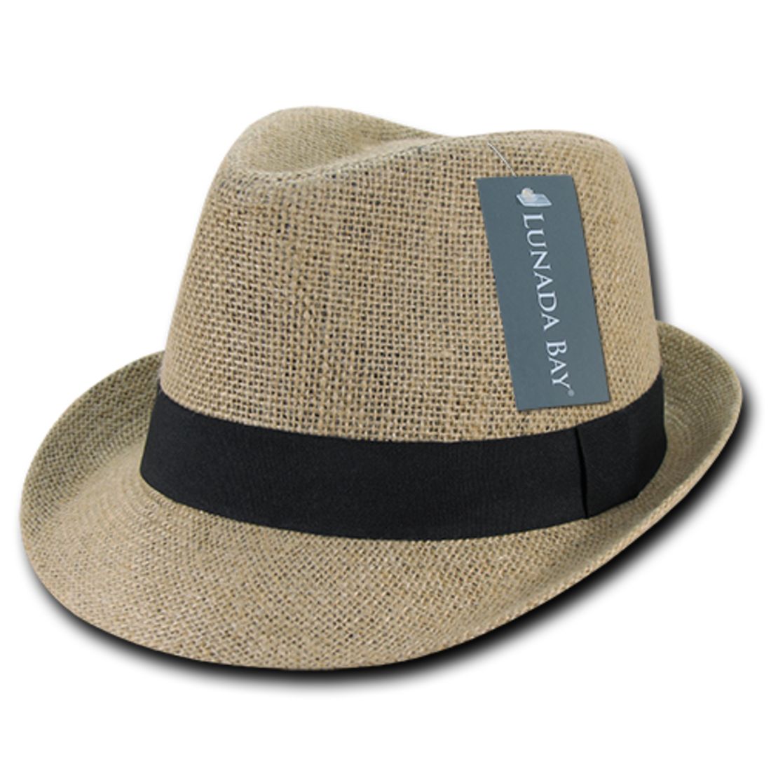 Decky 559 Lunada Bay Jute Fedora Hats Lightweight Fedoras Caps Natural Black Wholesale 