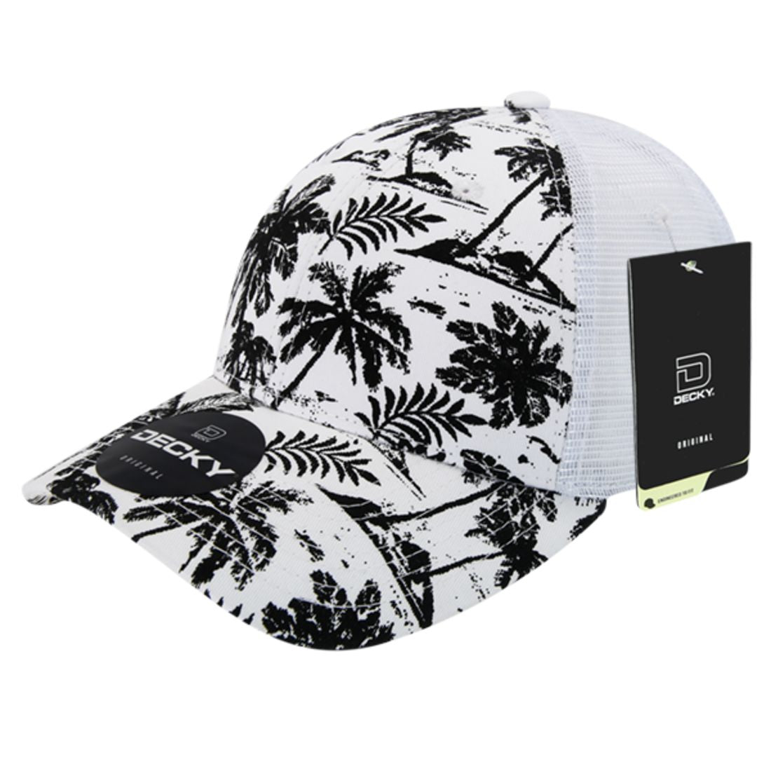 Decky 6000 Tropical Hawaiian Trucker Hats Low Profile 6 Panel Curved Bill Caps Wholesale