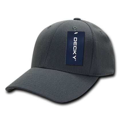 Decky 870 High Profile FitAll Flex Hats 6 Panel Curved Bill Baseball Caps