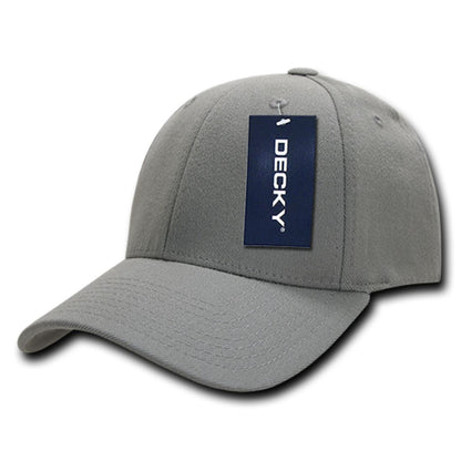 Decky 870 High Profile FitAll Flex Hats 6 Panel Curved Bill Baseball Caps