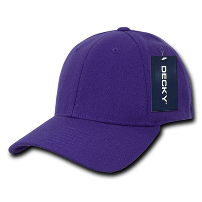 Decky 870 High Profile FitAll Flex Hats 6 Panel Curved Bill Baseball Caps