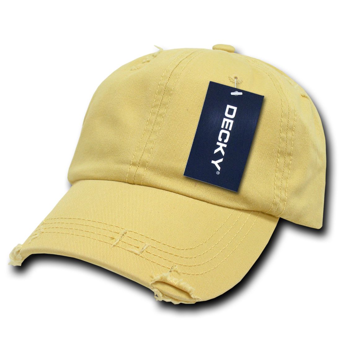 Decky 959 Vintage Frayed Washed Polo Hats Low Profile Distressed 6 Panel Dad Caps