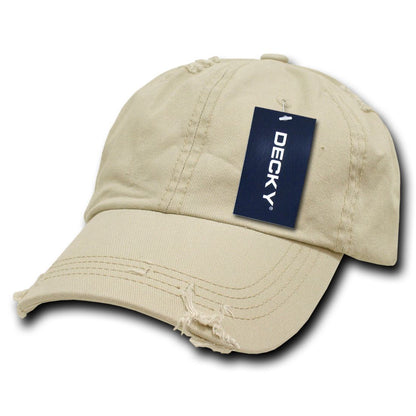 Decky 959 Vintage Frayed Washed Polo Hats Low Profile Distressed 6 Panel Dad Caps