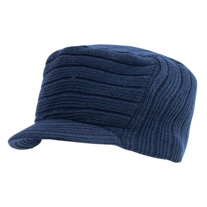 Decky 963 GI Cadet Flat Top Hybricap Knit Beanies Hats Ribbed Ski Caps Military