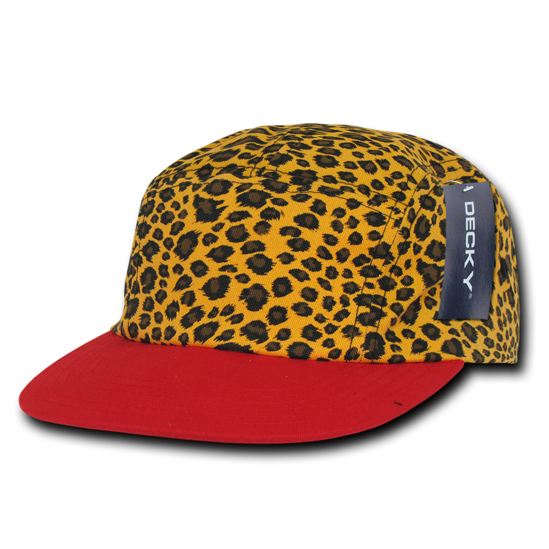 Decky 986 5 Panel Animal Print Racer Racing Hats Jockey Camper Biker Caps