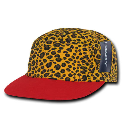 Decky 986 5 Panel Animal Print Racer Racing Hats Jockey Camper Biker Caps