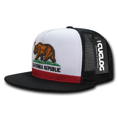 Cuglog C32 Cal Flag California Republic Trucker Snapback Hats 5 Panel Caps