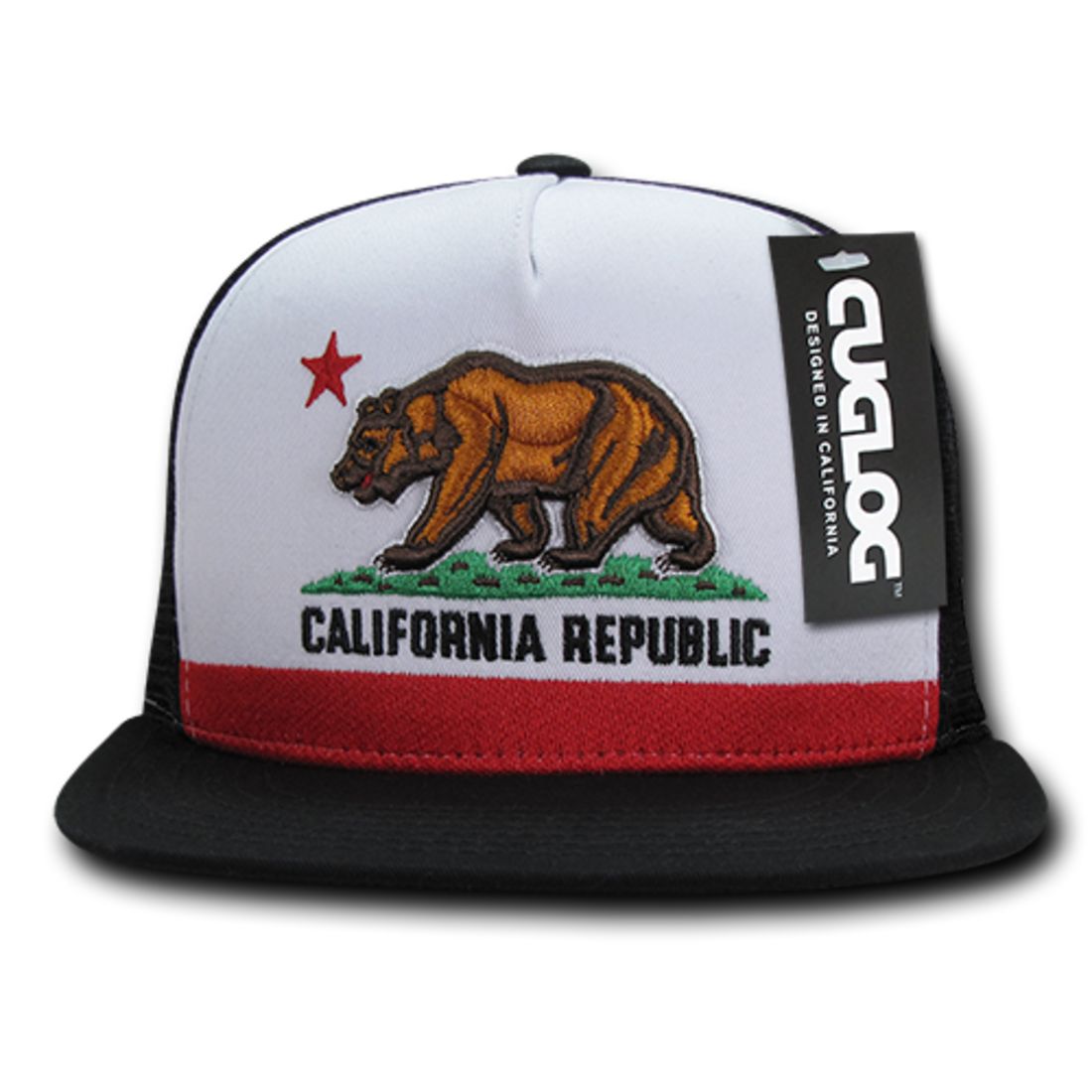 Cuglog C32 Cal Flag California Republic Trucker Snapback Hats 5 Panel Caps