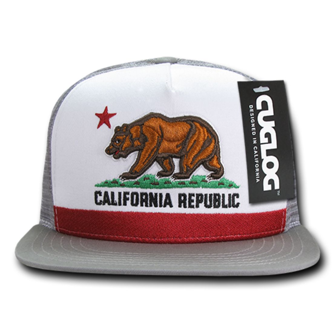 Cuglog C32 Cal Flag California Republic Trucker Snapback Hats 5 Panel Caps