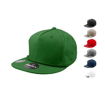 Decky 1041 5 Panel Snapback Hats High Profile Golf Caps with Rope Structured