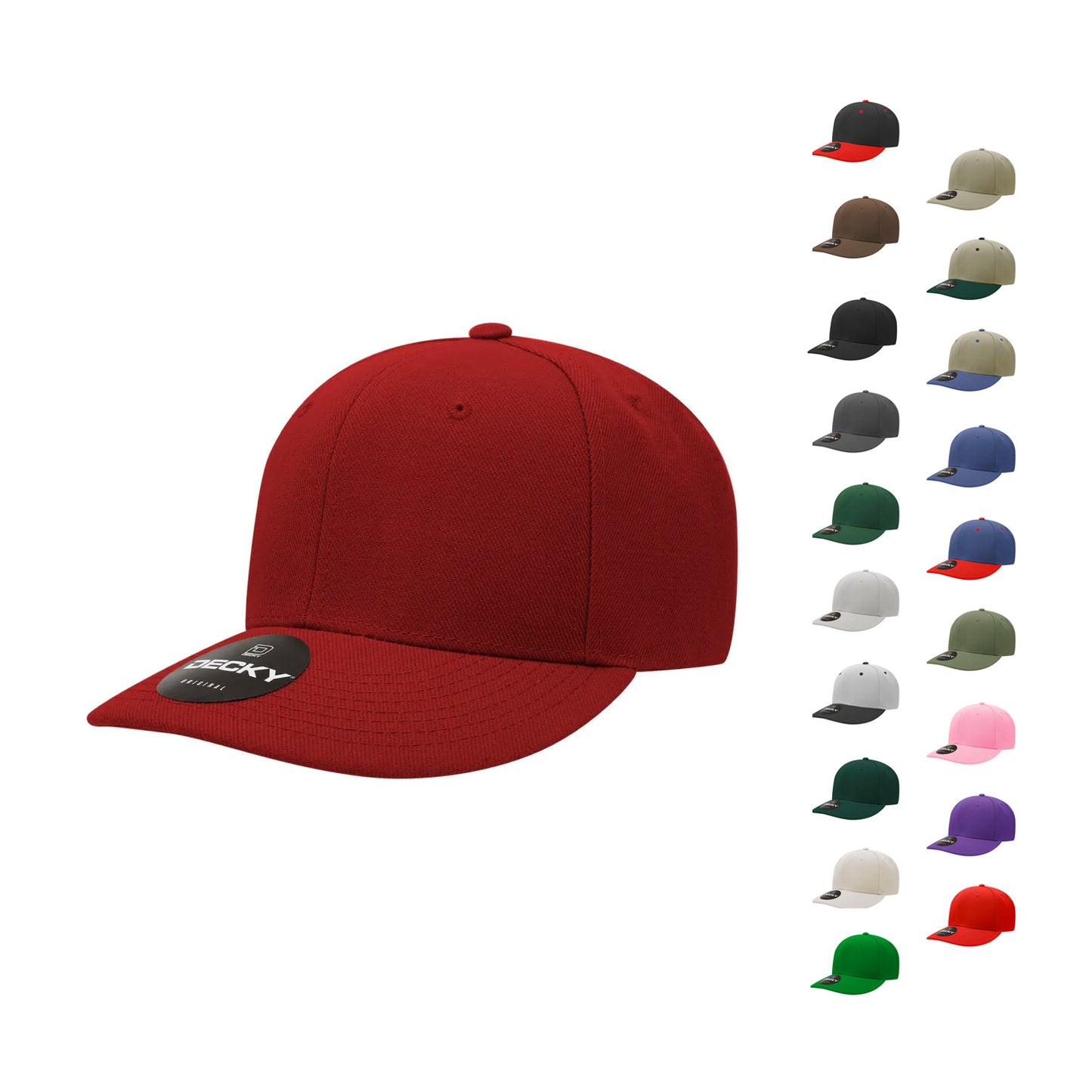 Decky Deluxe 207 Mid Profile Hats 6 Panel Curve Bill Polo Dad Baseball Caps