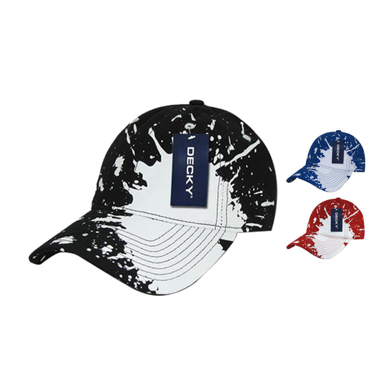 Decky 237 Splat Polo Baseball Hats Low Crown 6 Panel Dad Caps Cotton - Star Hats & Embroidery