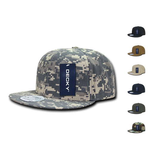 Decky 360 Ripstop Snapback Hats High Profile 6 Panel Flat Bill Baseball Caps - Arclight Wholesale