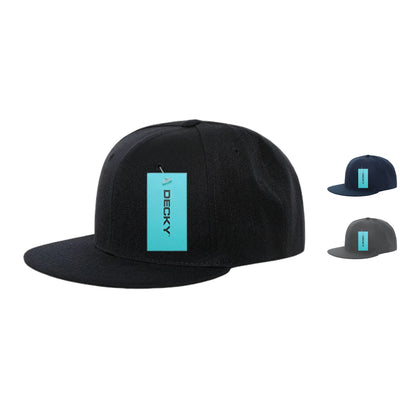 Decky 362 Structured High Profile Snapback Hats 6 Panel Flat Bill Caps