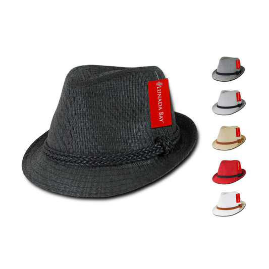 Decky 557 Lunada Bay Paper Straw Fedora Braided Hats Hatband Caps Men Women - Arclight Wholesale