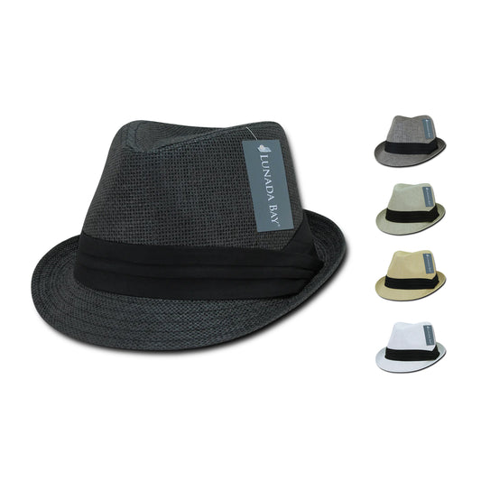Decky 558 Lunada Bay Paper Mesh Straw Fedora Hats with Hatband Caps - Arclight Wholesale