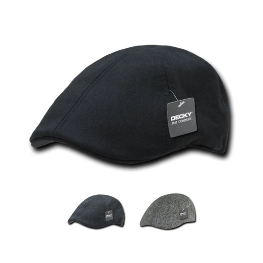 Decky 572 Melton Ivy Wool Woven Newsboy Hats Flat 6 Panel Caps Sports Comfort - Arclight Wholesale