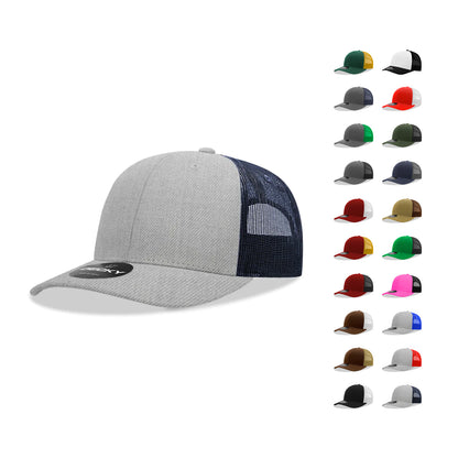 Decky 6021 Mid Profile Trucker Hats 6 Panel Caps Cotton Structured Group B