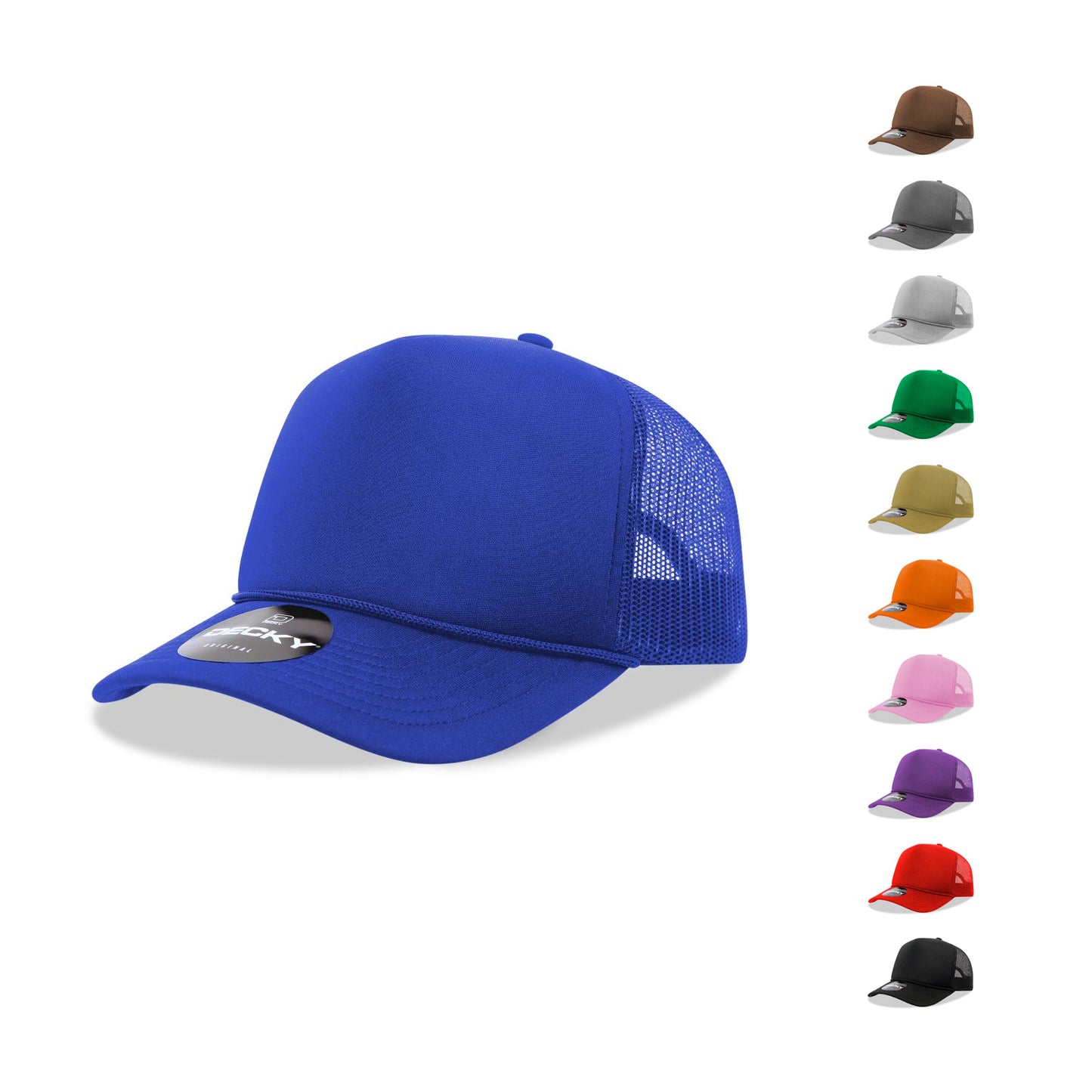 Decky 6025 Mid Profile Foam Trucker Hats 5 Panel Caps Structured